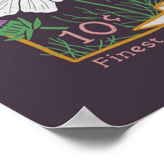 Cosmos Flowers Seed Packet Poster (深い紫) ポスター (角)