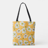 Cosmos flowers watercolor illustration pattern トートバッグ (裏面)