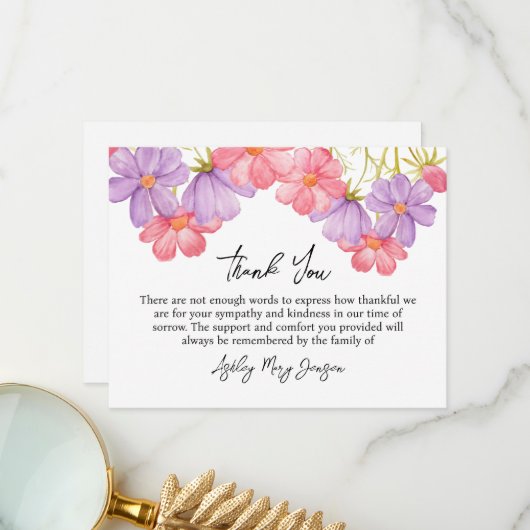 Cosmos Funeral Thank You Card Bereavement サンキューカード (正面/裏面インサイチュ)