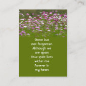 Cosmos Garden Flowers Memorial Keepsake  名刺 (裏面)