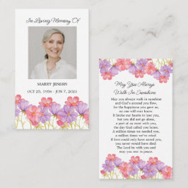 Cosmos Memorial Photo Funeral Prayer Card 名刺