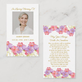 Cosmos Memorial Photo Funeral Prayer Card 名刺