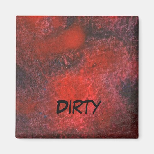 「Cosmos Red」抽象芸術食洗機状態磁石 マグネット (正面)