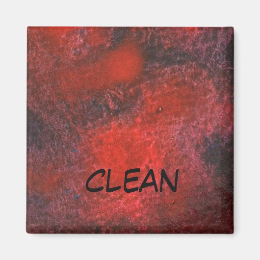 「Cosmos Red」抽象芸術食洗機状態磁石 マグネット (正面)