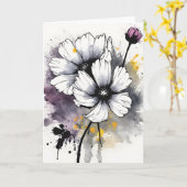 Cosmos - Watercolor flowers カード (黄色い花)