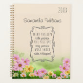 Cosmos Wildflower Positive Affirmation Custom Name プランナー手帳 (正面)
