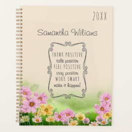 Cosmos Wildflower Positive Affirmation Custom Name プランナー手帳