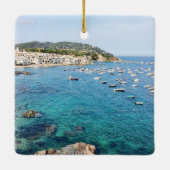 Costa Bravaスペイン名勝ブルー海旅行写真 セラミックオーナメント (裏面)