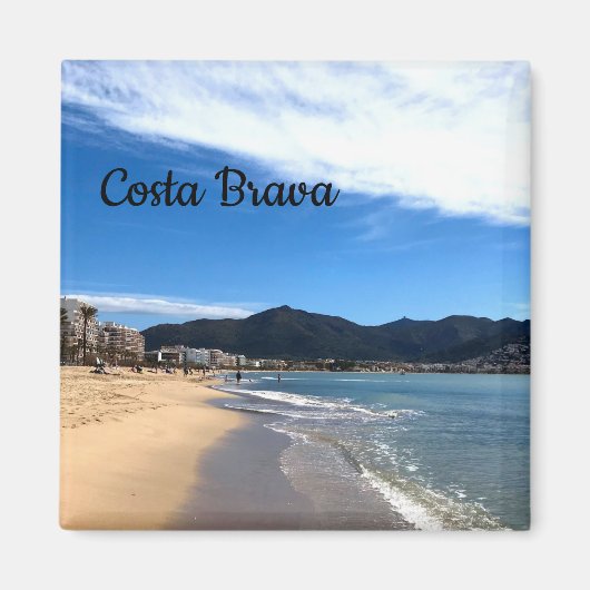 Costa Brava，スペイン – ビーチ写真 マグネット (正面)