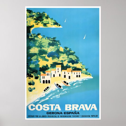 Costa Brava Art Spain Travel Poster Spanish Print ポスター (正面)