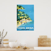 Costa Brava Art Spain Travel Poster Spanish Print ポスター (キッチン)