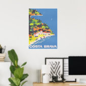 Costa Brava Spain Retro Vintage Travel Poster ポスター (ホームオフィス)