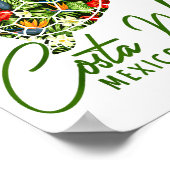 Costa Maya Mexico Sea Turtle Trocal Hibiscus Vacat ポスター (角)