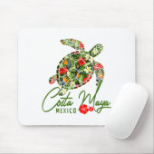 Costa Maya Mexico Sea Turtle Trocal Hibiscus Vacat マウスパッド (マウス)