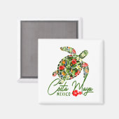 Costa Maya Mexico Sea Turtle Tropical Hibiscus Vac マグネット (正面/裏面)
