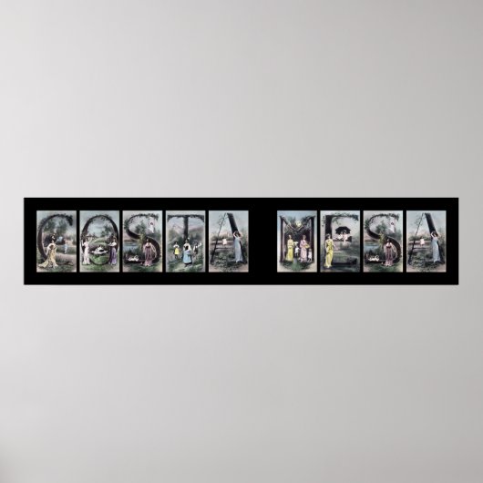 COSTA MESAヴィンテージアルファベットネームアート ポスター (正面)