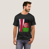 Costa Rica Afghanistan Half Flag Costa Rican Afgha Tシャツ (正面フル)