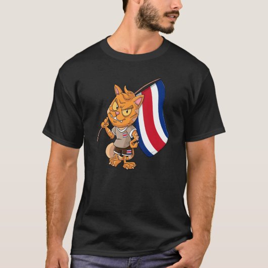 Costa Rica Fan Cat Tシャツ (正面)