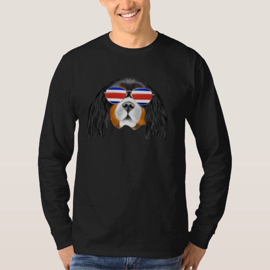 Costa Rica Flag Doberman Pinscher Dog Tico Pocket Tシャツ (正面)
