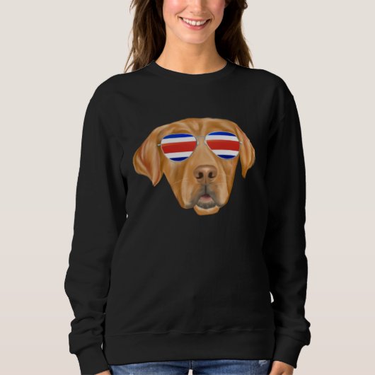 Costa Rica Flag Golden Retriever Dog Tico Pocket スウェットシャツ (正面)