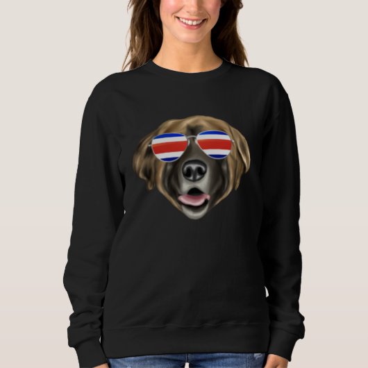 Costa Rica Flag Leonberger Dog Tico Pocket スウェットシャツ (正面)