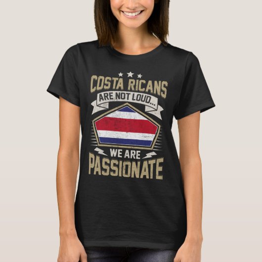 Costa Rica Flag Passionate Costa Ricans Girls & Wo Tシャツ (正面)