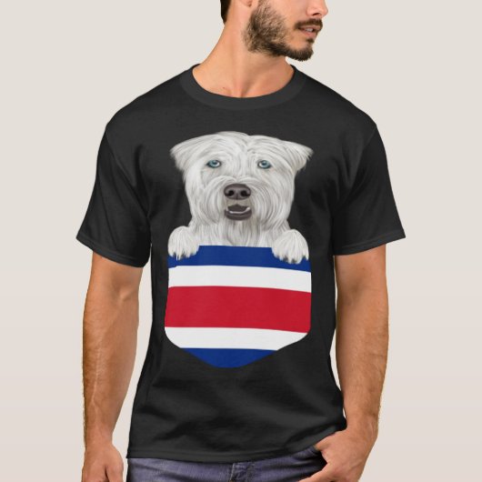 Costa Rica Flag Soft Coated Wheaten Terrier Dog In Tシャツ (正面)