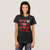 Costa Rica Girl Coquette Bow Hispanic Heritage Tシャツ (正面フル)