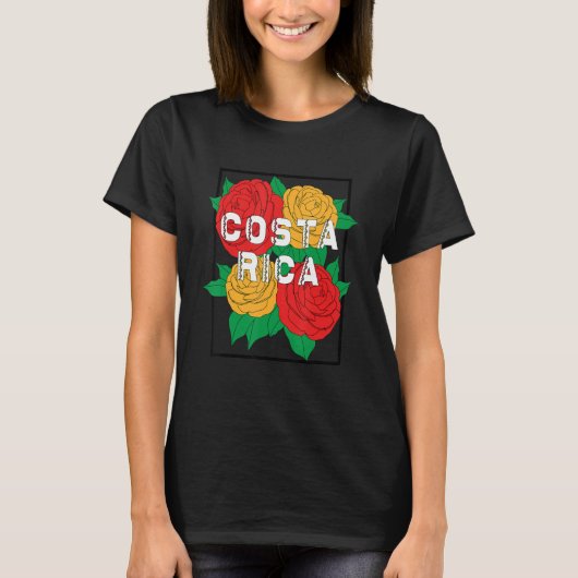 Costa Rica Heritage Flower Traditional Cultural Tシャツ (正面)