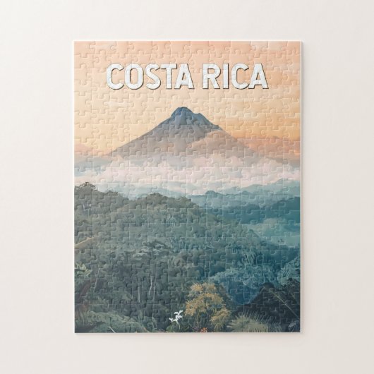 Costa Rica Illustration Travel Art Vintage ジグソーパズル (縦)