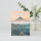 Costa Rica Illustration Travel Art Vintage ポストカード (スタンド正面)
