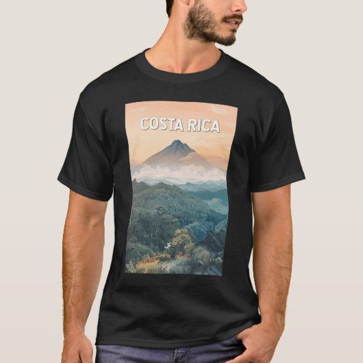 Costa Rica Illustration Travel Art Vintage Tシャツ (正面)