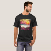 Costa Rica Palm Tree Beach Vacation Summer and Sur Tシャツ (正面フル)