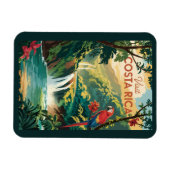 Costa Rica Parrot Illustration Travel Art Vintage マグネット (横)