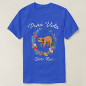 Costa Rica Pura Vida Sloth  Tシャツ (デザイン正面)