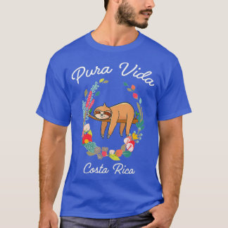 Costa Rica Pura Vida Sloth  Tシャツ
