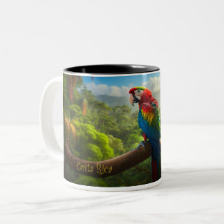 Costa Rica Rainforest - Wild Parrot  Coffee Mug ツートーンマグカップ