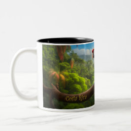 Costa Rica Rainforest - Wild Parrot  Coffee Mug ツートーンマグカップ