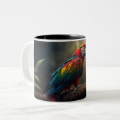 Costa Rica Scarlet Macaw Mug:Tropical Coffee Bliss ツートーンマグカップ (正面左)
