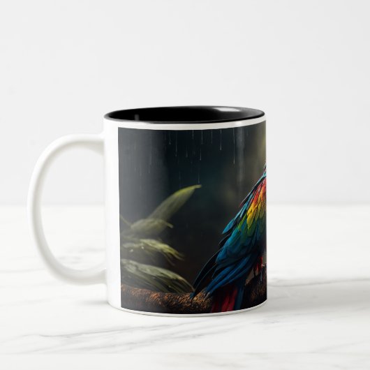 Costa Rica Scarlet Macaw Mug:Tropical Coffee Bliss ツートーンマグカップ (左)