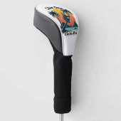 Costa Rica Sloth Vintage Sunset Travel Vector Shir ゴルフヘッドカバー (アングル)