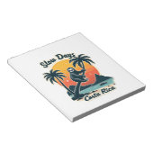 Costa Rica Sloth Vintage Sunset Travel Vector Shir ノートパッド (アングル)