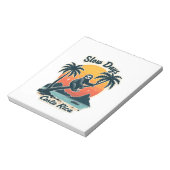 Costa Rica Sloth Vintage Sunset Travel Vector Shir ノートパッド (回転)