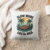 Costa Rica Sloth Vintage Vacation Shirt クッション (ブランケット)