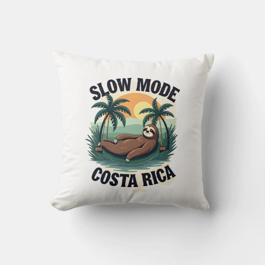 Costa Rica Sloth Vintage Vacation Shirt クッション (正面)
