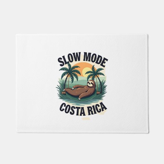 Costa Rica Sloth Vintage Vacation Shirt ドアマット (正面)