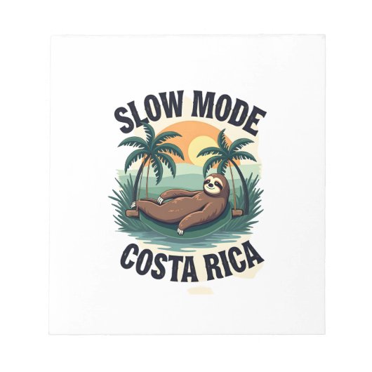Costa Rica Sloth Vintage Vacation Shirt ノートパッド (正面)