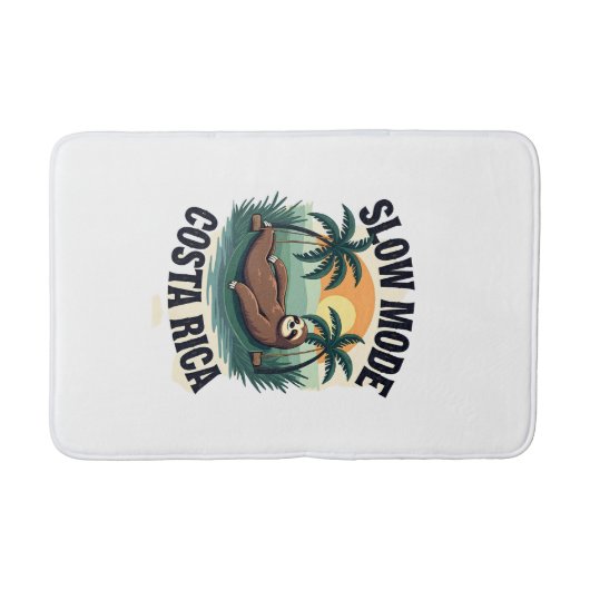 Costa Rica Sloth Vintage Vacation Shirt バスマット (正面)