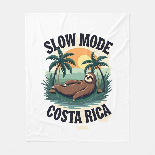 Costa Rica Sloth Vintage Vacation Shirt フリースブランケット (正面)