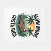 Costa Rica Sloth Vintage Vacation Shirt フリースブランケット (正面(横))